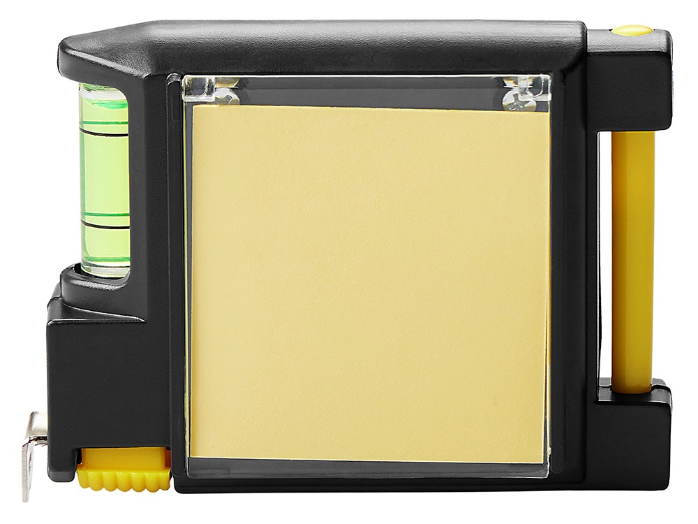 Рулетка на 2 м с уровнем и блоком для записей Nerd