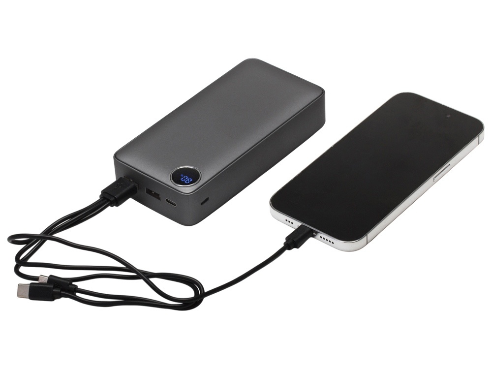 Внешний аккумулятор Mild Pro c быстрой зарядкой QC/PD, металлик soft-touch, 20 000 mAh