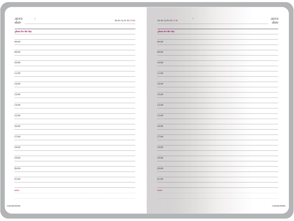 Ежедневник недатированный А6+ Sidney Nebraska с серебряным срезом