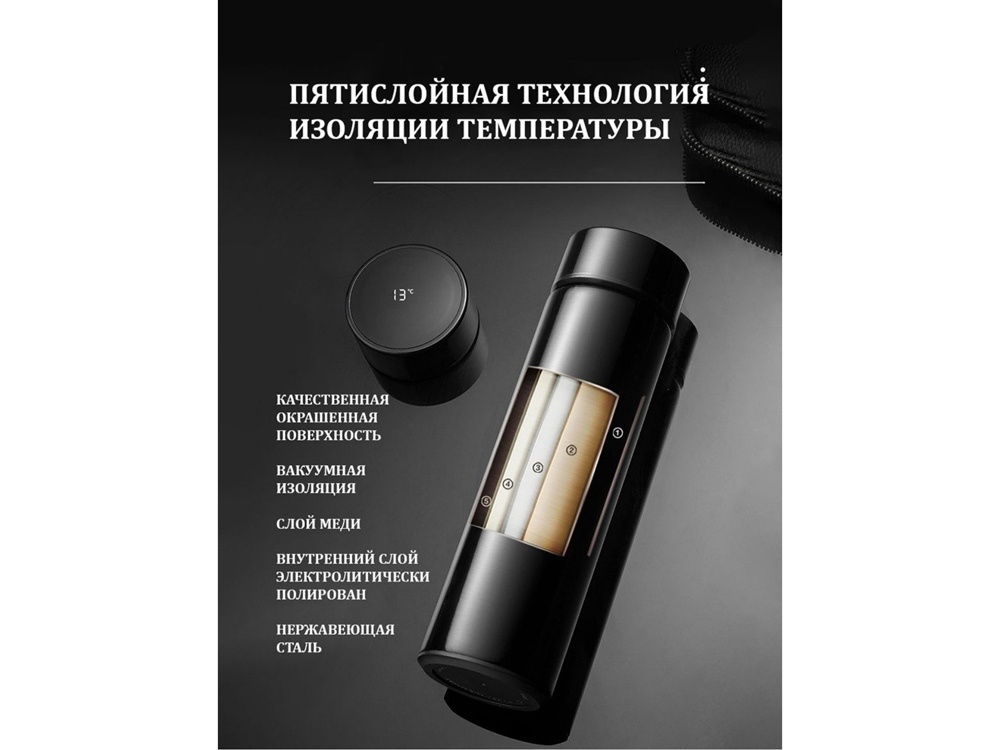 Термос с индикатором температуры LEMARK