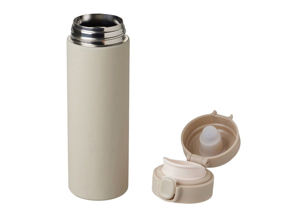 Вакуумная термокружка c кнопкой Guard, soft-touch, 400 мл, тубус