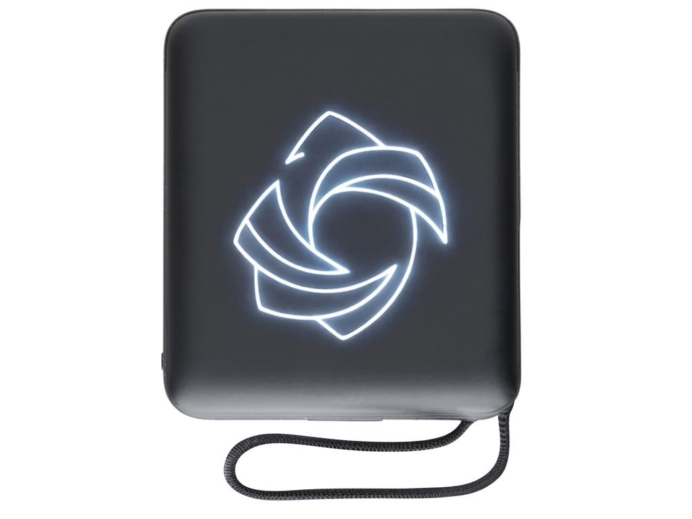 Магнитный беспроводной внешний аккумулятор c подсветкой лого Энчант, 10000 мАч