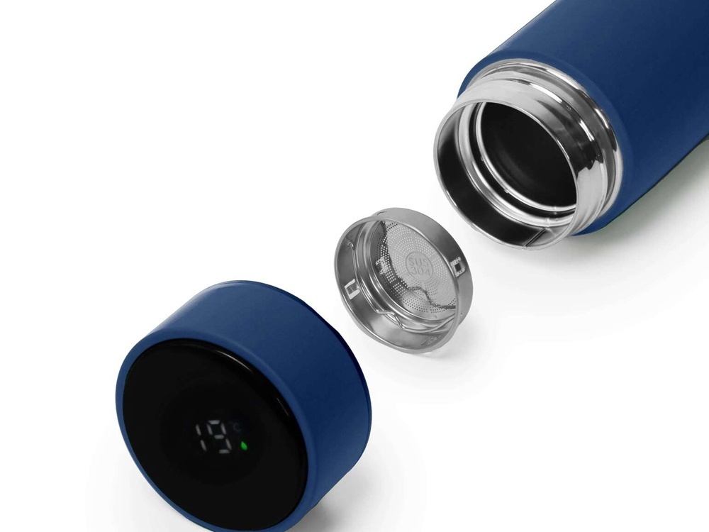 Термос FAMILY MARK LED, индикатор, soft touch