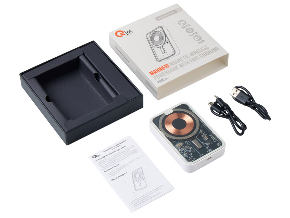 Беспроводной магнитный внешний аккумулятор с QC\PD MagnifIQ, 10000 мАч, 15 Вт