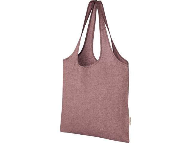 Модная эко-сумка Pheebs объемом 7 л из переработанного хлопка плотностью 150 г/м2, бордовый меланж