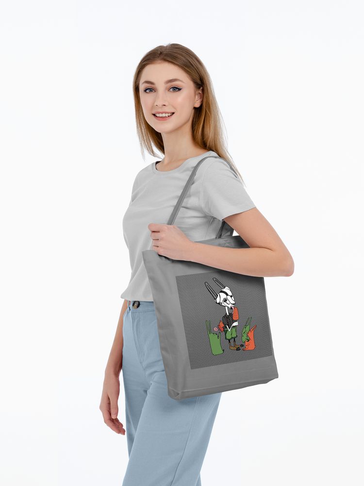 Холщовая сумка «Зайцы и морковное мороженое»