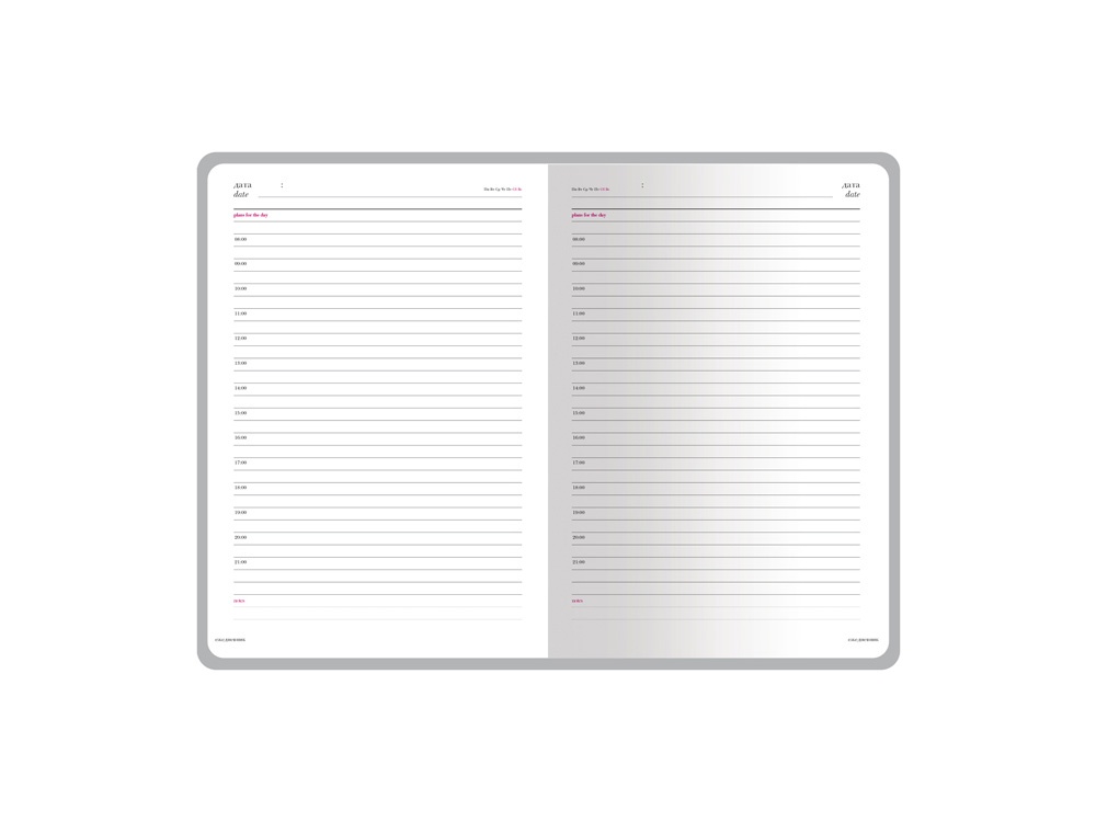 Ежедневник недатированный А5 Sidney Nebraska с серебряным срезом и уголками